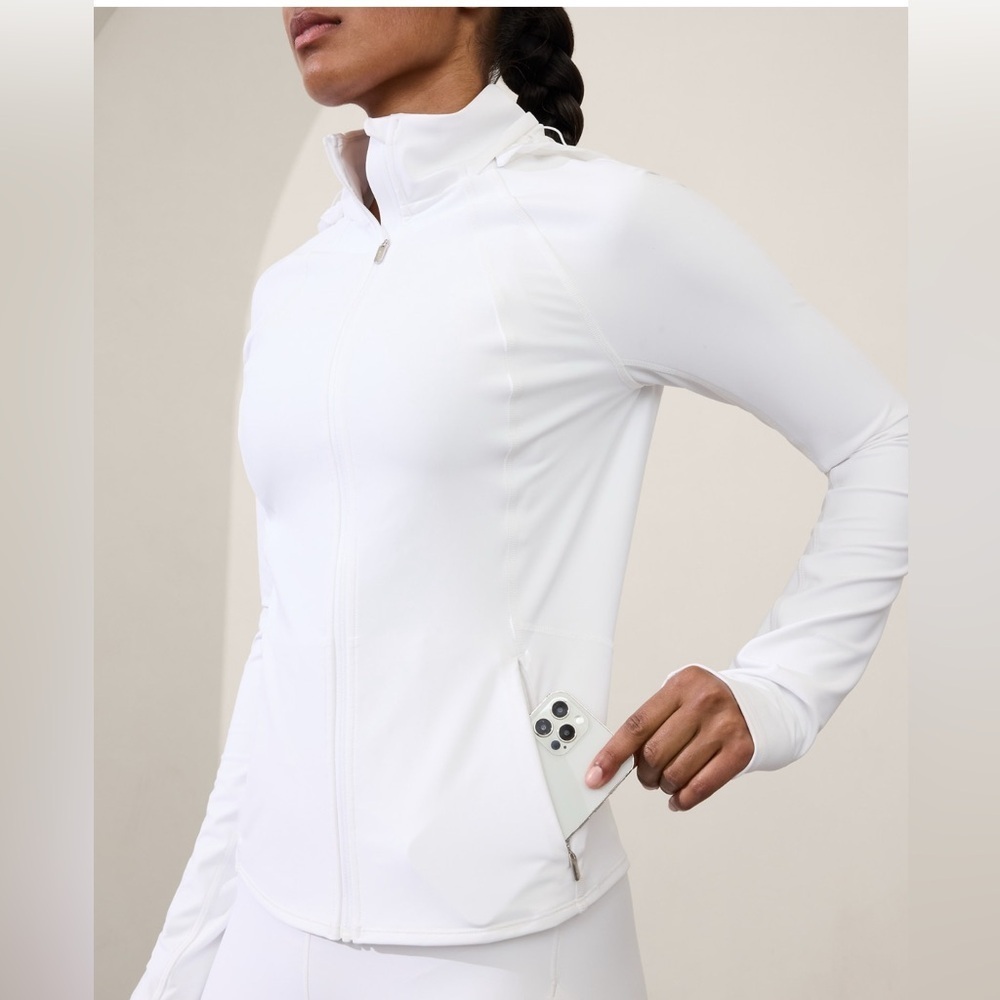 NWT Athleta Interval Bright White Jacket Size XL - Picture 2 of 9